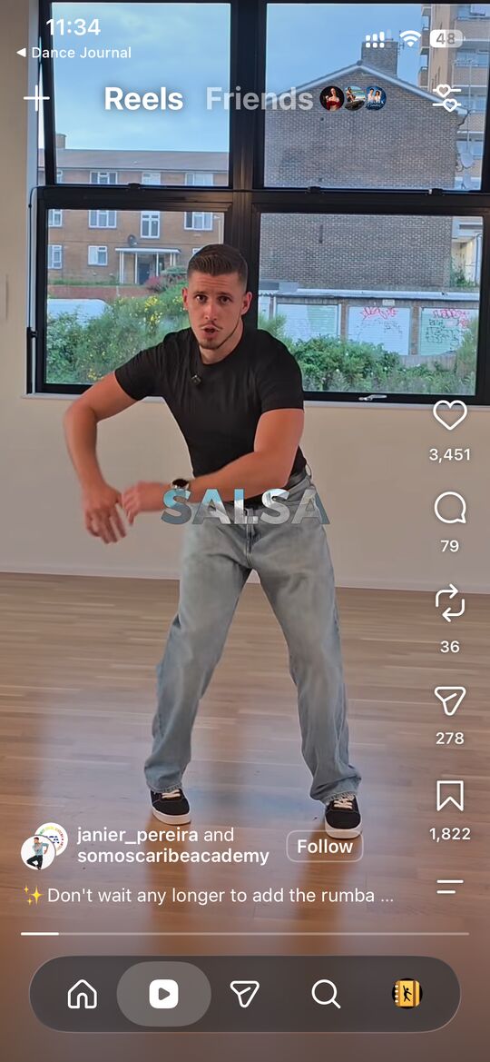 Step 1: on an Instagram reel, tap Share
